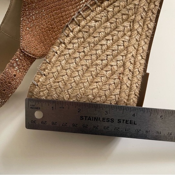 Kenneth Cole Wedges Odette Platform Espadrille beige gold metallic Size 9.5 - Picture 10 of 10
